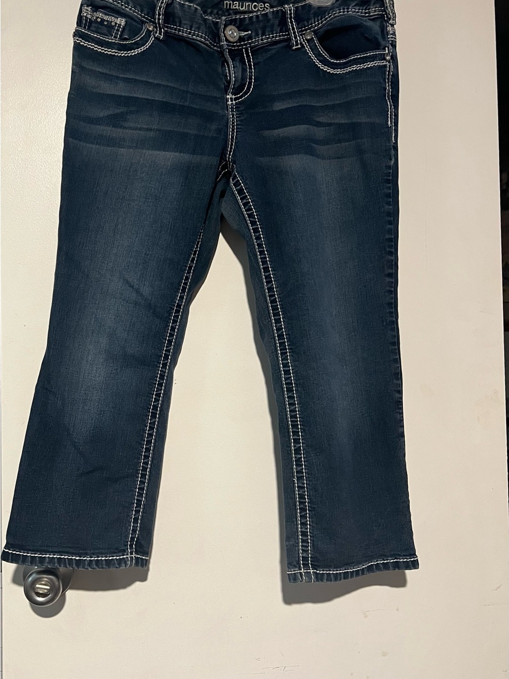 Maurices Women's Dark Wash Blue Jean Capri